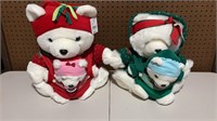 Mr. & Mrs. Santa bear 2002 with original tags