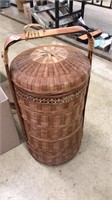 LRG WOVEN BASKET WITH SEWING SUPPLIES