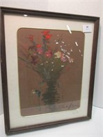 Oil On Board Flowers - Signed 17.5" x 14.5"