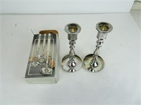 Set of 2 7" Silver Plated Candlesticks W/Box
