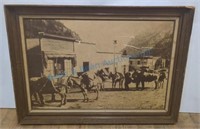 Large Western picture with mules