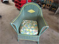 John Deere color wicker chair