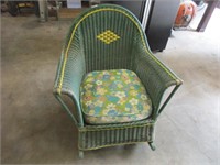 John Deere color wicker rocker chair