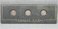 Jefferson Nickel Wartime Silver Alloy Set.