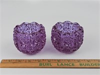 Heavy Pair Votive Candle Glass Holders