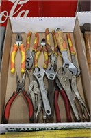 ASSORTED PLIERS & WRENCHES