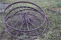 4 Matching Iron Wagon Wheels 54"
