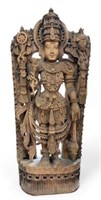 48" Intricately Carved Hindu Deity Wall Sculpture.