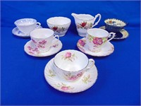 (5) Tea Cups And Saucers Plus Cream & Sugar