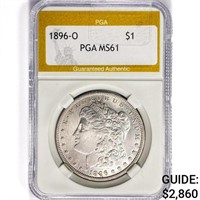 1896-O Morgan Silver Dollar PGA MS61