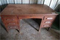 Vintage Oak Desk, 3ft.w x 32in. D