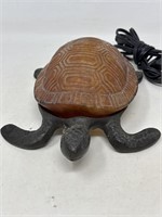 Metal with glass shell turtle lamp