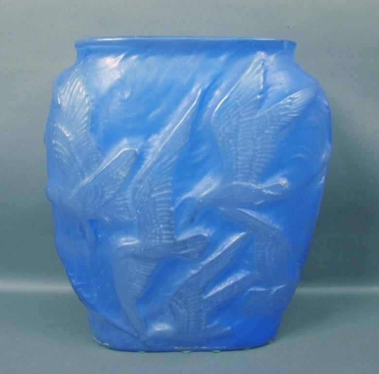 Consol. Reuben Blue Seagulls Lg. Vase.