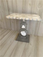 Small Metal Table with Marble Top
