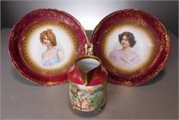 Group of 3 19th C. Royal Vienna Serving Pieces