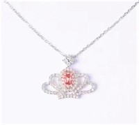 Natural Pink Diamond 18Kt Gold Necklace