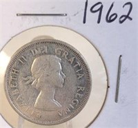 1962 Elizabeth II Canadian Silver Quarter