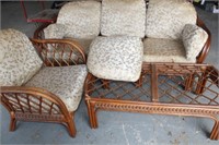 Reed Couch, Matching Chair & Coffee Table