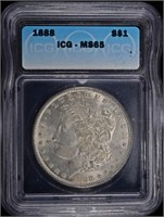 1888 MORGAN DOLLAR ICG MS65