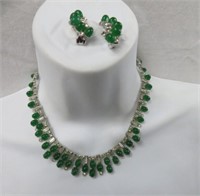 FASHION NECKLACE W/ STONES & MATCHING EARRINGS