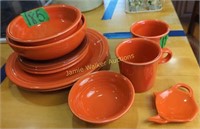 Orange Fiesta Dishes, Bowls, Mugs, Teaspoon Rest