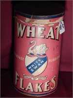 Cardboard white swan wheat flakes container