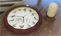 Singing Bird Clock, Battery Lit Candle