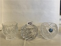 LENOX CRYSTAL ETCHED CANDLE HOLDER