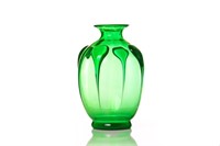 Green glass studio art vase