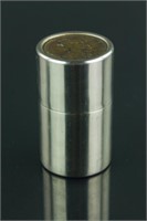 Russian Round Silver Case with Bronze Coin Top