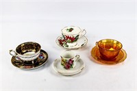 4 Teacups and Saucers