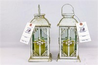 2 Lantern Style Candle Holders with Battery