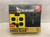 Yellow Jacket 2pk 4-Outlet Power Block