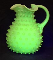 Fenton Hobnail Custard Glass 8.75" Pitcher