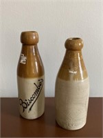 (2) Stoneware Brewery Bottles