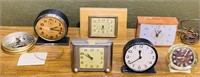 6 Old Alarm Clocks, 1 Electric, 5 Wind Up,