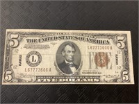 Hawaii Red seal $5  bank note