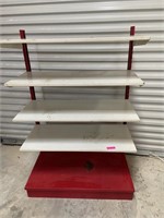 Red and white metal shelf
54 x 36 x 19