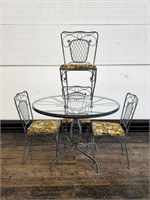 Woodard Wrought Iron Dining Table and Chairs