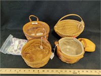 Three Longaberger Baskets and Miscellaneous