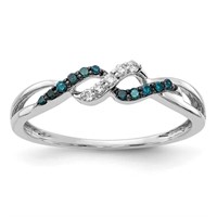 14k -with Blue and White Diamond Twist Ring