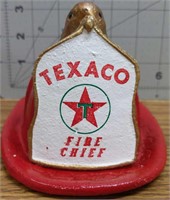 Cast iron Texaco fire chief hat
