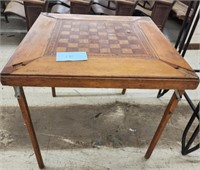Vintage chess/ checkers  folding table 30x30x28