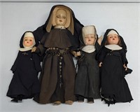 (4) Hard Plastic Nun Dolls