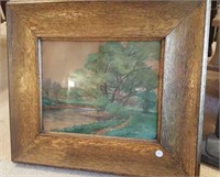 Painting in wide oak gold-painted frame