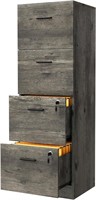DWVO 4-Drawer Cabinet with Lock  51.3H  Grey