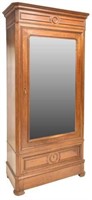 FRENCH LOUIS PHILIPPE WALNUT MIRRORED ARMOIRE