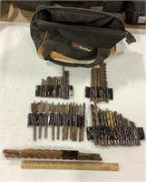 Lot of drill bits w/ Soni Crafter bag