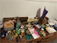 Desk Contents  - Lamp, Longaberger Basket, Misc.