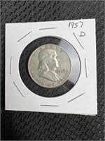 1957-D Silver Franklin Half Dollar
